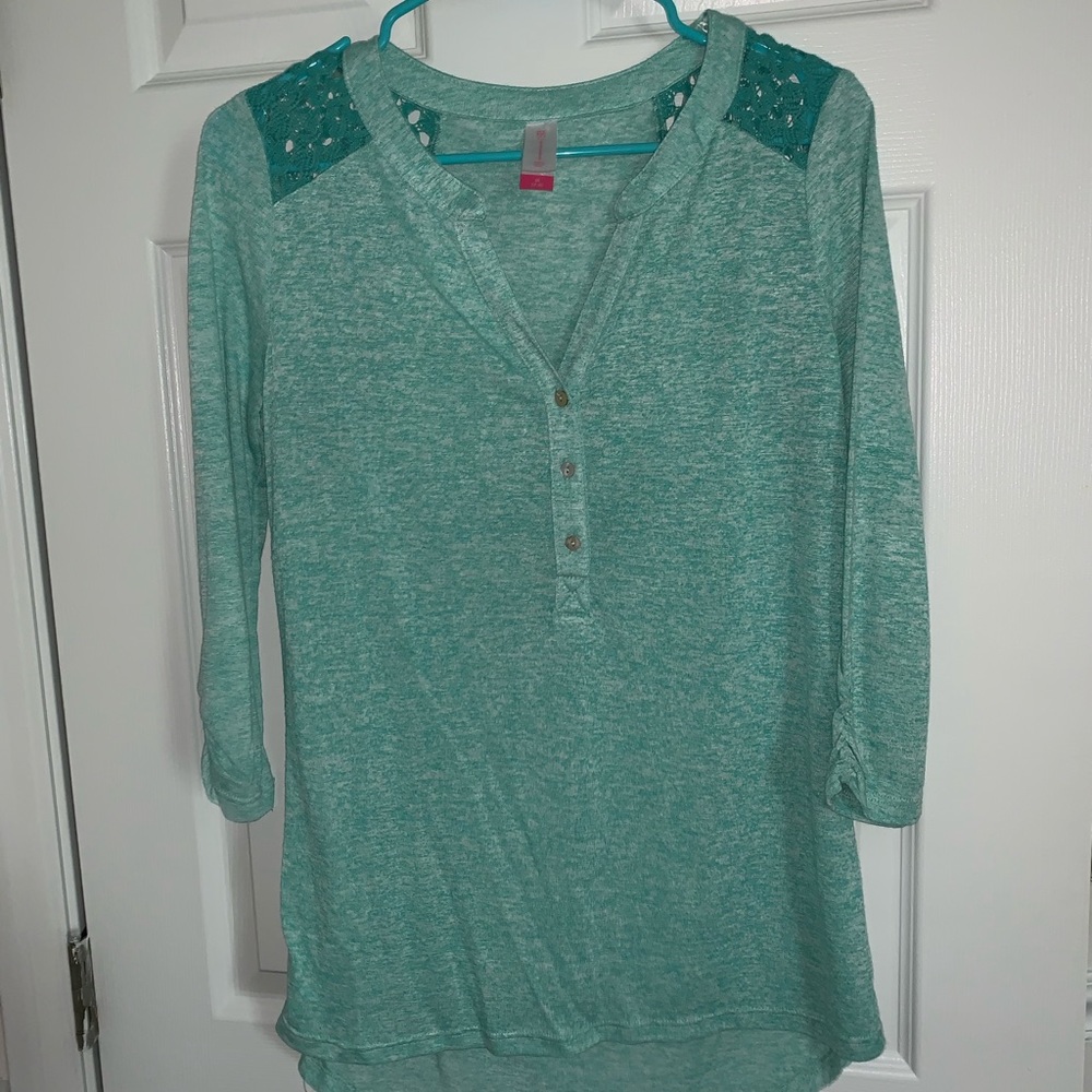 Mint Green 3/4 sleeve casual tee